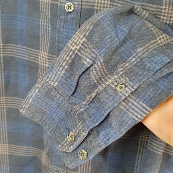 EDDIE BAUER Plaid Flannel Classic Fit Blue Men's Size TXL - Picture 4 of 10